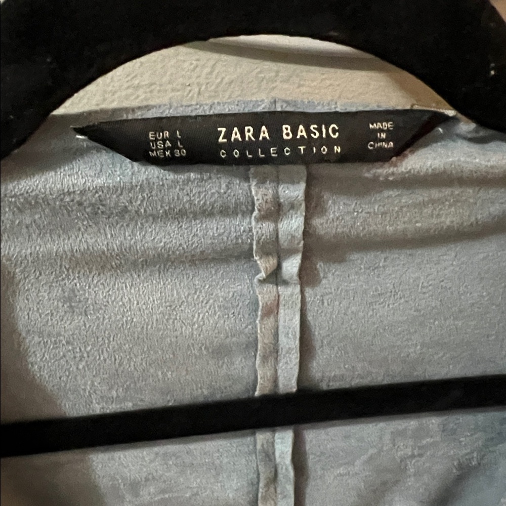 Zara Basic Collection - Suede Light Blue Cardigan - image 3